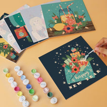 Load image into Gallery viewer, Mini Paint by Numbers Set 7.9"x7.9" (6 pieces) - Enchanted Christmas