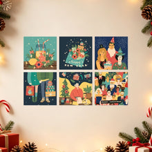 Load image into Gallery viewer, Mini Paint by Numbers Set 7.9"x7.9" (6 pieces) - Enchanted Christmas