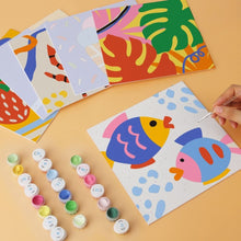 Load image into Gallery viewer, Mini Paint by Numbers Set 7.9"x7.9" (6 pieces) - Summer Shapes
