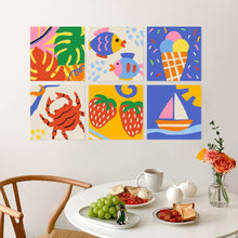 Load image into Gallery viewer, Mini Paint by Numbers Set 7.9"x7.9" (6 pieces) - Summer Shapes