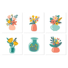 Load image into Gallery viewer, Mini Paint by Numbers Set 7.9"x7.9" (6 pieces) - Minimal Bouquets Figured'Art