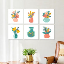 Load image into Gallery viewer, Mini Paint by Numbers Set 7.9"x7.9" (6 pieces) - Minimal Bouquets