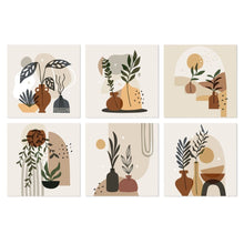 Load image into Gallery viewer, Mini Paint by Numbers Set 7.9"x7.9" (6 pieces) - Terracotta Botanicals Figured'Art
