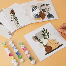 Load image into Gallery viewer, Mini Paint by Numbers Set 7.9"x7.9" (6 pieces) - Terracotta Botanicals