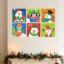 Load image into Gallery viewer, Mini Paint by Numbers Set 7.9"x7.9" (6 pieces) - Bright Christmas Icons