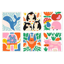 Load image into Gallery viewer, Mini Paint by Numbers Set 7.9"x7.9" (6 pieces) - Colorful Creature Mix Figured'Art