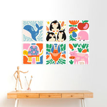 Load image into Gallery viewer, Mini Paint by Numbers Set 7.9"x7.9" (6 pieces) - Colorful Creature Mix
