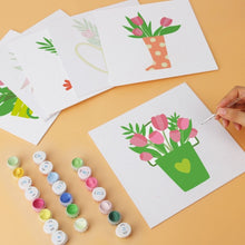 Load image into Gallery viewer, Mini Paint by Numbers Set 7.9"x7.9" (6 pieces) - Spring Bouquet