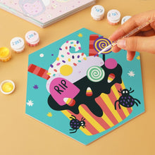 Load image into Gallery viewer, Mini Paint by Numbers Set - Hexagons (6 pieces) - Witchy Cat