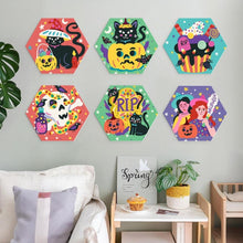 Load image into Gallery viewer, Mini Paint by Numbers Set - Hexagons (6 pieces) - Witchy Cat