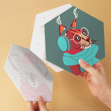 Load image into Gallery viewer, Mini Paint by Numbers Set - Hexagons (6 pieces) - Critter Portraits