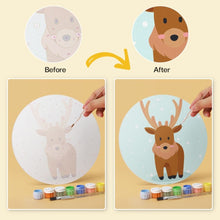 Load image into Gallery viewer, Mini Paint by Numbers Set - Discs Ø7.9" (6 pieces) - Woodland Tales