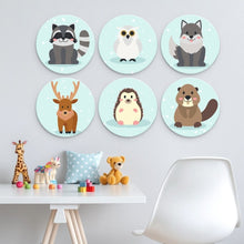 Load image into Gallery viewer, Mini Paint by Numbers Set - Discs Ø7.9" (6 pieces) - Woodland Tales
