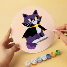 Load image into Gallery viewer, Mini Paint by Numbers Set - Discs Ø7.9" (6 pieces) - Cat and Midnight Magic