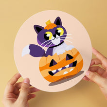 Load image into Gallery viewer, Mini Paint by Numbers Set - Discs Ø7.9" (6 pieces) - Cat and Midnight Magic