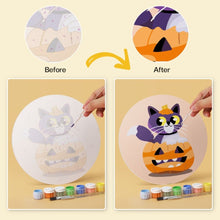 Load image into Gallery viewer, Mini Paint by Numbers Set - Discs Ø7.9" (6 pieces) - Cat and Midnight Magic