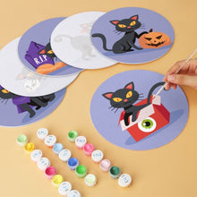 Load image into Gallery viewer, Mini Paint by Numbers Set - Discs Ø7.9" (6 pieces) - Cats and Witchcraft