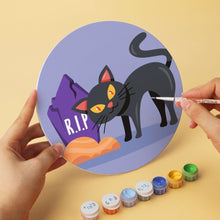 Load image into Gallery viewer, Mini Paint by Numbers Set - Discs Ø7.9" (6 pieces) - Cats and Witchcraft