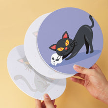 Load image into Gallery viewer, Mini Paint by Numbers Set - Discs Ø7.9" (6 pieces) - Cats and Witchcraft