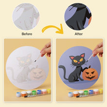 Load image into Gallery viewer, Mini Paint by Numbers Set - Discs Ø7.9" (6 pieces) - Cats and Witchcraft