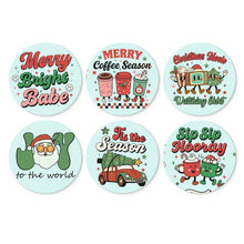 Load image into Gallery viewer, Mini Paint by Numbers Set - Discs Ø7.9" (6 pieces) - Warm Christmas Wishes Figured'Art