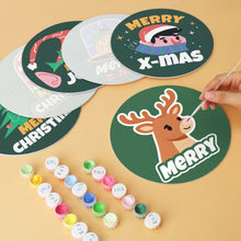 Load image into Gallery viewer, Mini Paint by Numbers Set - Discs Ø7.9" (6 pieces) - Christmas Cheer 2