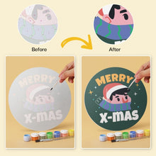 Load image into Gallery viewer, Mini Paint by Numbers Set - Discs Ø7.9" (6 pieces) - Christmas Cheer 2