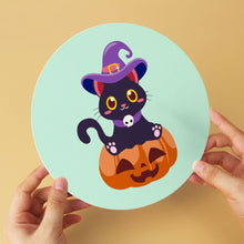 Load image into Gallery viewer, Mini Paint by Numbers Set - Discs Ø7.9" (6 pieces) - Halloween Kittens