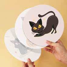Load image into Gallery viewer, Mini Paint by Numbers Set - Discs Ø7.9" (6 pieces) - Spooky Cats