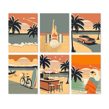 Load image into Gallery viewer, Mini Paint by Numbers Set 5.9"x7.9" (6 pieces) - Vintage Horizons Figured'Art