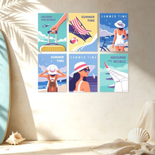 Load image into Gallery viewer, Mini Paint by Numbers Set 5.9"x7.9" (6 pieces) - Wanderlust Summer