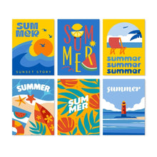 Load image into Gallery viewer, Mini Paint by Numbers Set 5.9"x7.9" (6 pieces) - Summer Vibes 2 Figured'Art