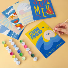Load image into Gallery viewer, Mini Paint by Numbers Set 5.9"x7.9" (6 pieces) - Summer Vibes 2