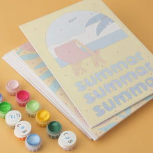 Load image into Gallery viewer, Mini Paint by Numbers Set 5.9"x7.9" (6 pieces) - Summer Vibes 2