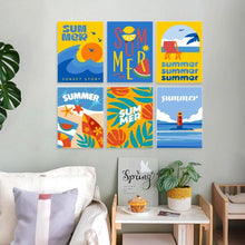 Load image into Gallery viewer, Mini Paint by Numbers Set 5.9"x7.9" (6 pieces) - Summer Vibes 2