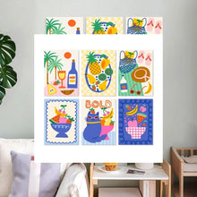Load image into Gallery viewer, Mini Paint by Numbers Set 5.9"x7.9" (6 pieces) - Summer Mood Board Figured'Art