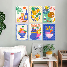 Load image into Gallery viewer, Mini Paint by Numbers Set 5.9"x7.9" (6 pieces) - Summer Mood Board