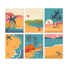 Load image into Gallery viewer, Mini Paint by Numbers Set 5.9"x7.9" (6 pieces) - Golden Coastline Figured'Art
