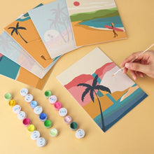 Load image into Gallery viewer, Mini Paint by Numbers Set 5.9"x7.9" (6 pieces) - Golden Coastline