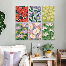 Load image into Gallery viewer, Mini Paint by Numbers Set 5.9"x7.9" (6 pieces) - Vivid Florals