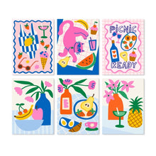 Load image into Gallery viewer, Mini Paint by Numbers Set 5.9"x7.9" (6 pieces) - Fruity Picnic Figured'Art