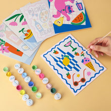Load image into Gallery viewer, Mini Paint by Numbers Set 5.9"x7.9" (6 pieces) - Fruity Picnic