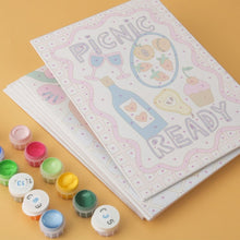 Load image into Gallery viewer, Mini Paint by Numbers Set 5.9"x7.9" (6 pieces) - Fruity Picnic