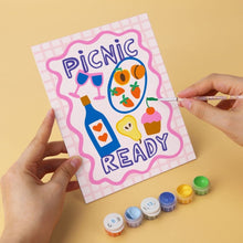 Load image into Gallery viewer, Mini Paint by Numbers Set 5.9"x7.9" (6 pieces) - Fruity Picnic