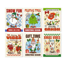 Load image into Gallery viewer, Mini Paint by Numbers Set 5.9"x7.9" (6 pieces) - Comic Christmas Figured'Art