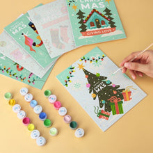 Load image into Gallery viewer, Mini Paint by Numbers Set 5.9"x7.9" (6 pieces) - Christmas in Mint
