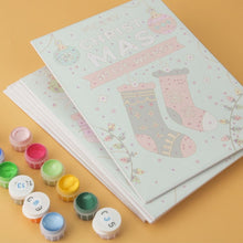 Load image into Gallery viewer, Mini Paint by Numbers Set 5.9"x7.9" (6 pieces) - Christmas in Mint