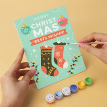 Load image into Gallery viewer, Mini Paint by Numbers Set 5.9"x7.9" (6 pieces) - Christmas in Mint
