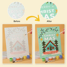 Load image into Gallery viewer, Mini Paint by Numbers Set 5.9"x7.9" (6 pieces) - Christmas in Mint