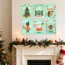 Load image into Gallery viewer, Mini Paint by Numbers Set 5.9"x7.9" (6 pieces) - Christmas in Mint